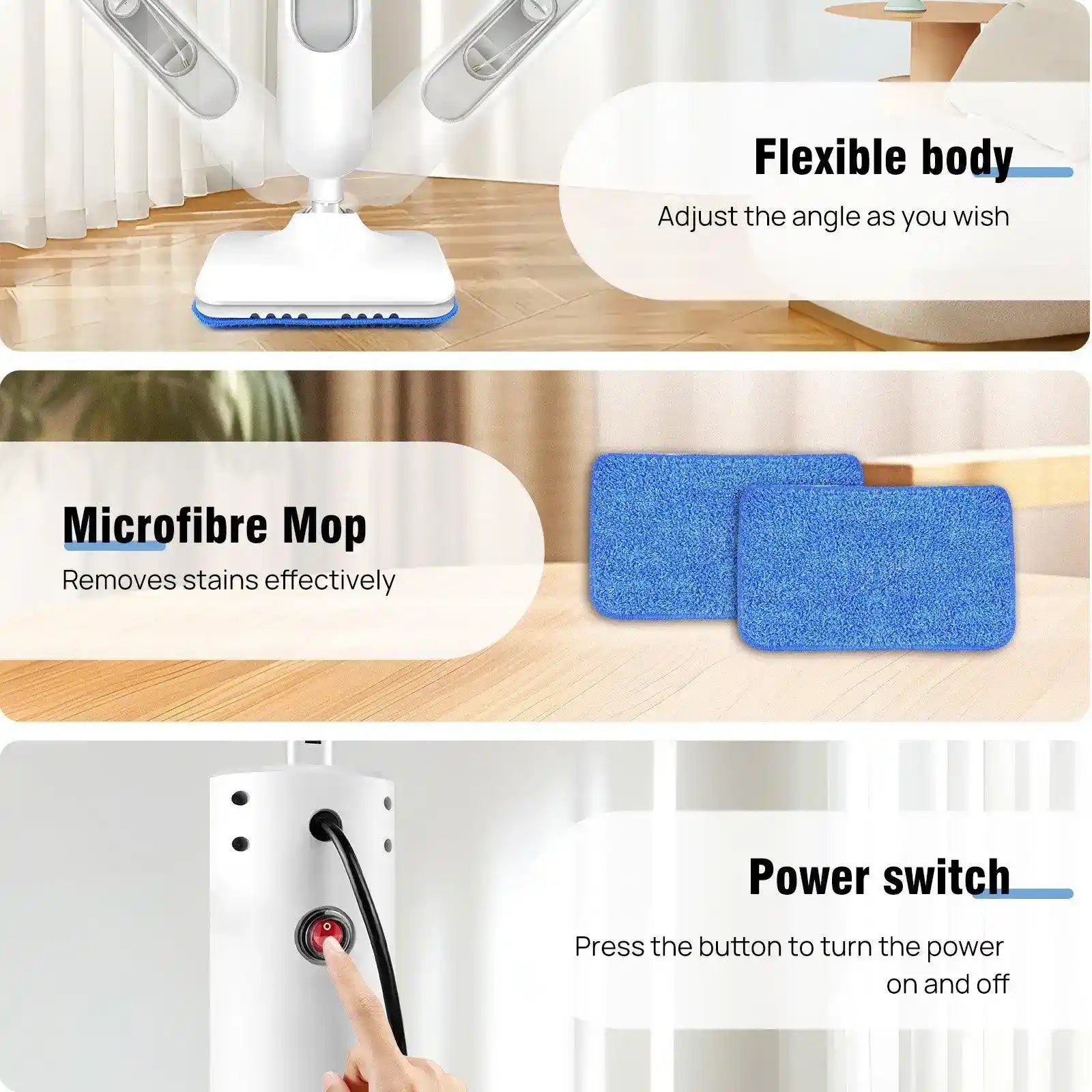 12-in-1 Steam Mop & Handheld Steam Cleaner 5000W – Floors, Carpets & More