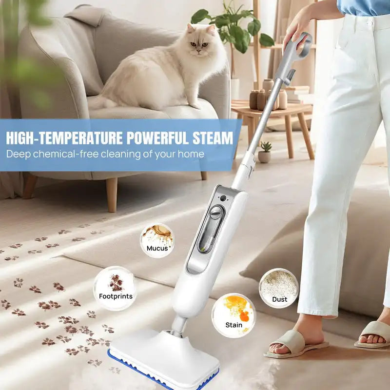 12-in-1 Steam Mop & Handheld Steam Cleaner 5000W – Floors, Carpets & More