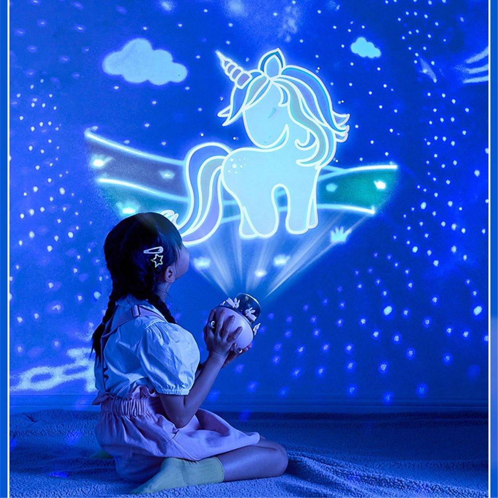 Kids Night Light Projector – 12 Films, Rotating Star Lamp, USB Rechargeable - Magic Store
