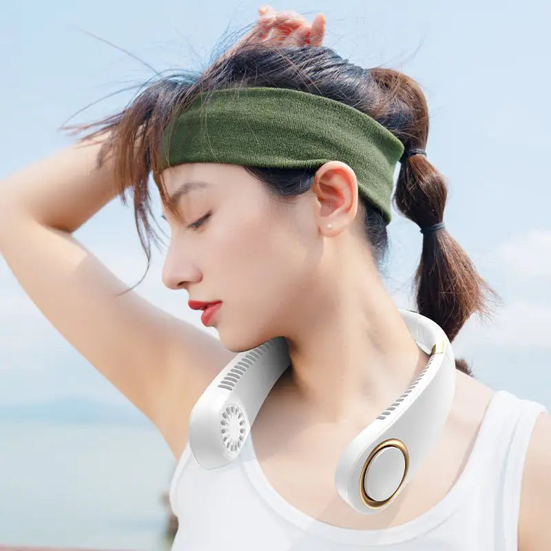 Usb Charging Portable Sports Leafless Hanging Neck Fan - Magic Store