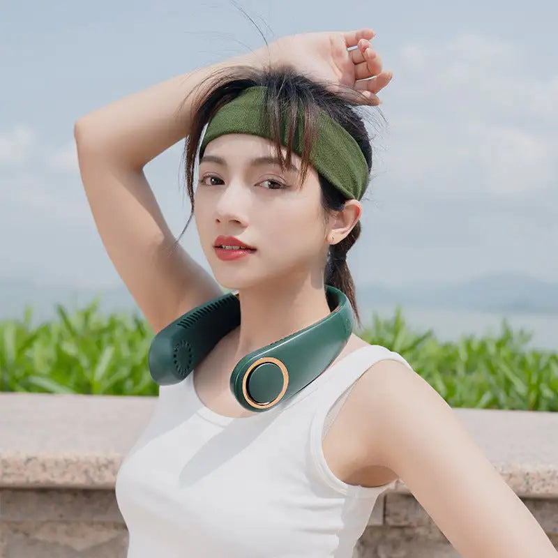 Usb Charging Portable Sports Leafless Hanging Neck Fan - Magic Store